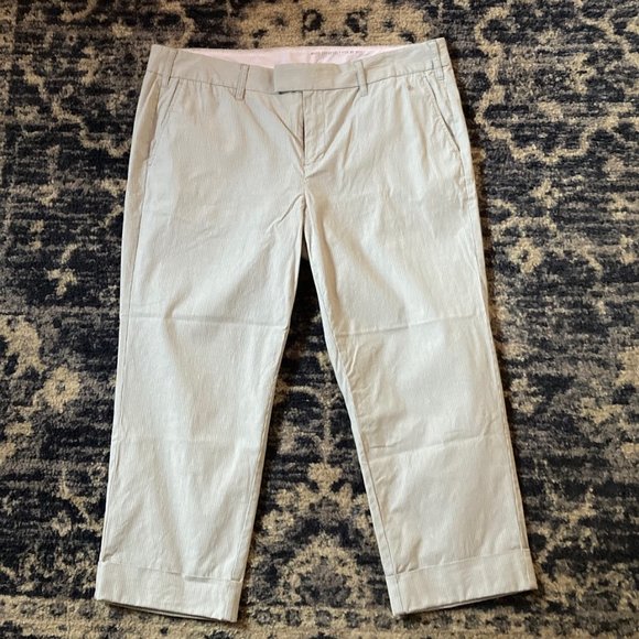 Gray Pinstriped Cropped Pants with Cuffs - Low waist - Brand is G1Boy - Large - Picture 8 of 10